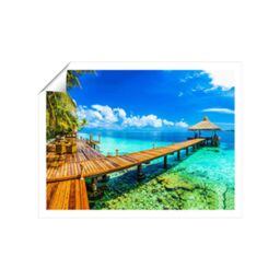 "Warren Reed - Designer Maldive Beach Resort Unframed Art Print - Size: W12"" x H16""" - thumbnail 2