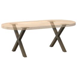 Berkfield Home Coffee Table Legs X-Shaped 2 pcs Natural Steel 50x(42-43) cm Steel in Brown - thumbnail 8
