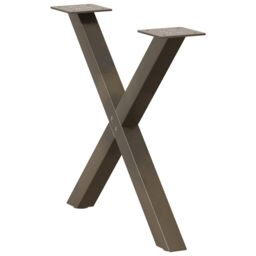 Berkfield Home Coffee Table Legs X-Shaped 2 pcs Natural Steel 50x(42-43) cm Steel in Brown - thumbnail 4