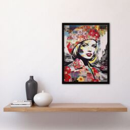Artery8 Wall Art Print London Floral Fashion Retro Advert Collage Artwork Woman Portrait In Busy Street Vibrant Colourful Bold Pop Art Modern - thumbnail 4