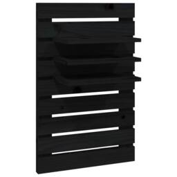 Berkfield Home Wall-mounted Bedside Shelves 2 pcs Black Solid Wood Pine - thumbnail 5