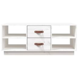 Berkfield Home Beautiful Coffee Table White 100x50x41 cm Solid Wood Pine - Size: 100 x 50 x 41 cm - thumbnail 5