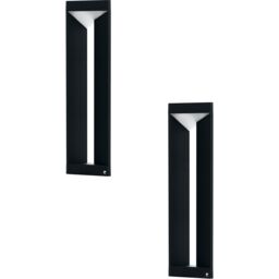 Loops 2 PACK IP54 Outdoor Bollard Light Modern Black Aluminium 10W LED Lamp Post