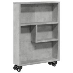 Berkfield Home Narrow Storage Trolley Concrete Grey 48x13x68 cm Engineered Wood - Size: 48 x 13 x 68 cm - thumbnail 3