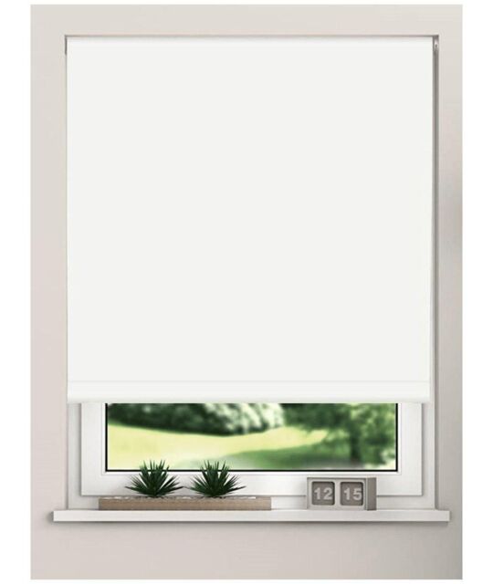 New Edge Blinds Thermal Blackout Roller Trimmable Blinds 165cm Drop in White - Size: 110 cm width x 165 cm drop - image 1
