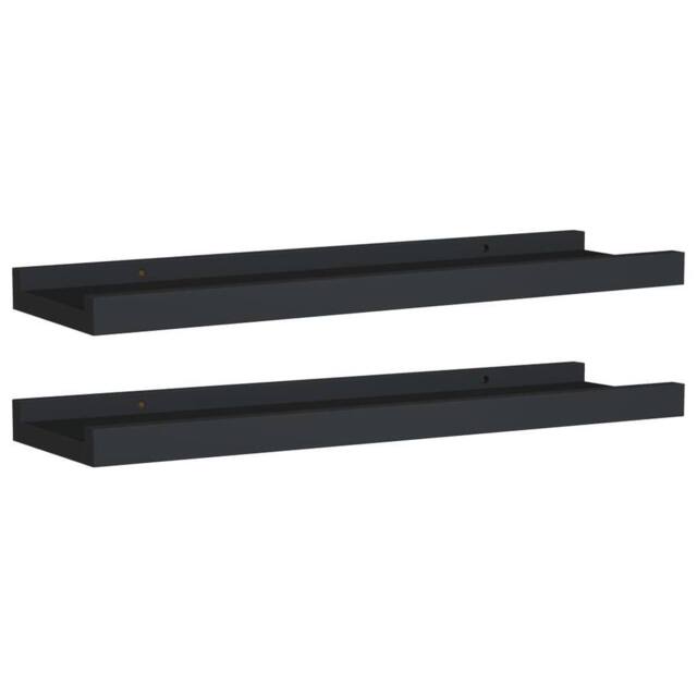Berkfield Home Picture Frame Ledge Shelves 2 pcs Black 40x9x3 cm MDF - Size: 40 x 9 x 3 cm - image 1