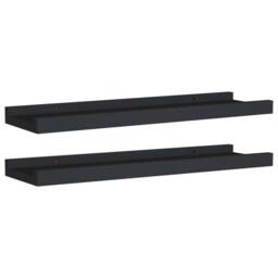 Berkfield Home Picture Frame Ledge Shelves 2 pcs Black 40x9x3 cm MDF - Size: 40 x 9 x 3 cm - thumbnail 1