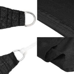 Berkfield Home Sunshade Sail 160 g/m ² Black 4x5x6.8 m HDPE - thumbnail 5