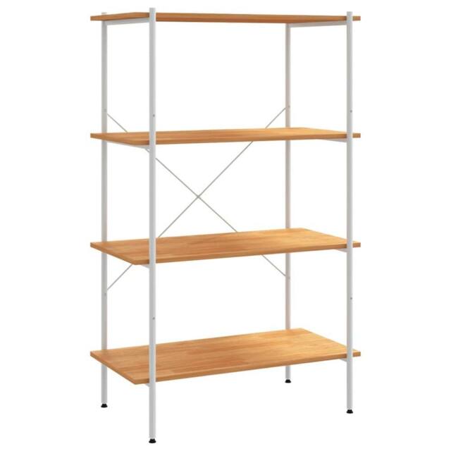Berkfield Home 4-Tier Shelving Unit White & Oak 80x40x130 cm - Size: 80 x 40 x 130 cm - image 1