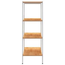 Berkfield Home 4-Tier Shelving Unit White & Oak 80x40x130 cm - Size: 80 x 40 x 130 cm - thumbnail 4