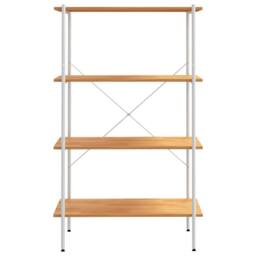 Berkfield Home 4-Tier Shelving Unit White & Oak 80x40x130 cm - Size: 80 x 40 x 130 cm - thumbnail 3