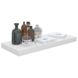 Berkfield Home Floating Wall Shelf High Gloss White 60x23.5x3.8 cm MDF - thumbnail 3