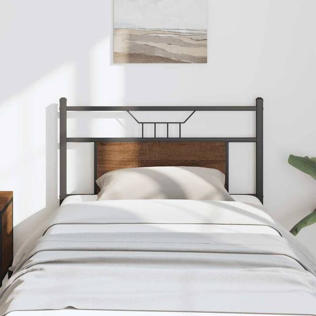 Berkfield Home Headboard Brown Oak 75 cm Engineered Wood & Steel - image 1