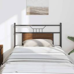 Berkfield Home Headboard Brown Oak 75 cm Engineered Wood & Steel - thumbnail 1