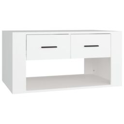 Berkfield Home Coffee Table White 80x50x40 cm Engineered Wood - Size: 80 x 50 x 40 cm - thumbnail 2