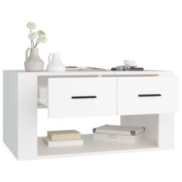 Berkfield Home Coffee Table White 80x50x40 cm Engineered Wood - Size: 80 x 50 x 40 cm - thumbnail 5