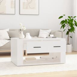 Berkfield Home Coffee Table White 80x50x40 cm Engineered Wood - Size: 80 x 50 x 40 cm - thumbnail 3