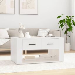 Berkfield Home Coffee Table White 80x50x40 cm Engineered Wood - Size: 80 x 50 x 40 cm