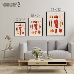 "Artery8 Capsicums & Chili Peppers Ernst Benary Framed Canvas Wall Art Print in White - Size: W12"" x H16""" - thumbnail 4