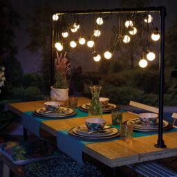 mysmartbuy Festoon Lighting - Mains Powered Weatherproof Home or Garden 24V LED Globe String Lights with 8 Settings - 7.5m Cable in Black