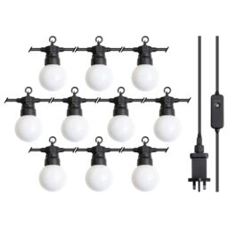 mysmartbuy Festoon Lighting - Mains Powered Weatherproof Home or Garden 24V LED Globe String Lights with 8 Settings - 7.5m Cable in Black - thumbnail 3