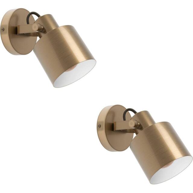 Loops 2 PACK Stylish Brushed Creme-Gold & White Indoor Ceiling Spotlight - image 1