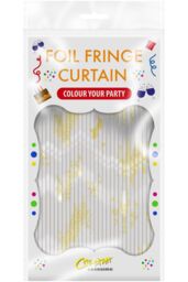 Netagon Shimmer Tinsel Curtain Christmas Snow Design 3M x 1M Yellow - thumbnail 2