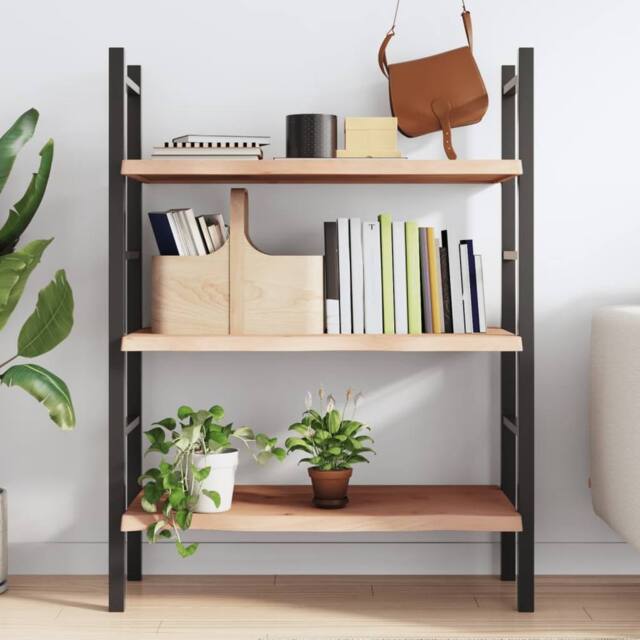 Berkfield Home Beautiful Wall Shelf 80x50x(2-4) cm Untreated Solid Wood Oak in Light Tan - image 1