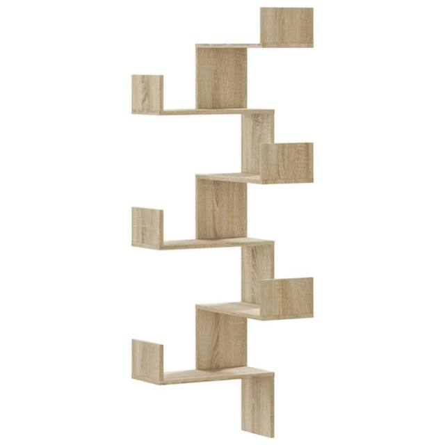 Berkfield Home Wall Corner Shelf Sonoma Oak 45x45x147 cm Engineered Wood in Light Brown - Size: 45 x 45 x 147 cm - image 1
