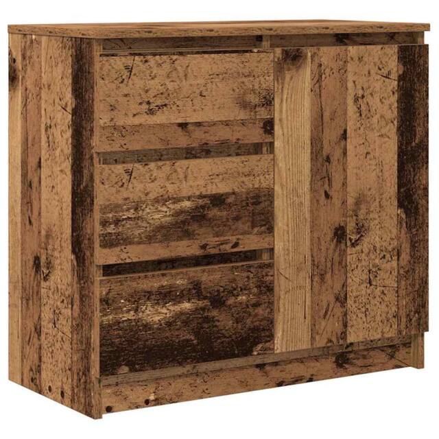 Berkfield Home Sideboard with Drawer Old Wood 71x35x65 cm Engineered Wood in Brown - Size: 71 x 35 x 65 cm - image 1