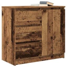 Berkfield Home Sideboard with Drawer Old Wood 71x35x65 cm Engineered Wood in Brown - Size: 71 x 35 x 65 cm - thumbnail 4