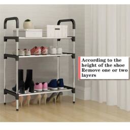 FLAVORA Space Saving 6 Tier Shoe Shelf for Closet Entryway 24 Pair Capacity in Black - thumbnail 6