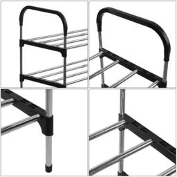 FLAVORA Space Saving 6 Tier Shoe Shelf for Closet Entryway 24 Pair Capacity in Black - thumbnail 5