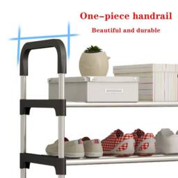 FLAVORA Space Saving 6 Tier Shoe Shelf for Closet Entryway 24 Pair Capacity in Black - thumbnail 4
