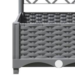 Berkfield Home Garden Planter with Trellis Light Grey 80x40x121.5 cm PP - thumbnail 7