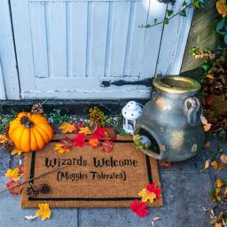 Nicola Spring Halloween Coir Door Mats - 60 x 40cm - Wizards Welcome - Set of 2 in Brown - Size: 40 cm x 60 cm - thumbnail 6