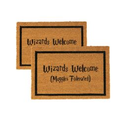 Nicola Spring Halloween Coir Door Mats - 60 x 40cm - Wizards Welcome - Set of 2 in Brown - Size: 40 cm x 60 cm - thumbnail 1
