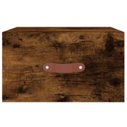 Berkfield Home Wall-mounted Bedside Cabinet Smoked Oak 35x35x20 cm in Brown - Size: 35 x 35 x 20 cm - thumbnail 5