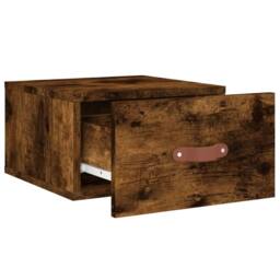 Berkfield Home Wall-mounted Bedside Cabinet Smoked Oak 35x35x20 cm in Brown - Size: 35 x 35 x 20 cm - thumbnail 6