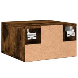 Berkfield Home Wall-mounted Bedside Cabinet Smoked Oak 35x35x20 cm in Brown - Size: 35 x 35 x 20 cm - thumbnail 8