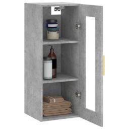 Berkfield Home Wall Mounted Cabinet Concrete Grey 34.5x34x90 cm - thumbnail 5