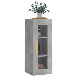 Berkfield Home Wall Mounted Cabinet Concrete Grey 34.5x34x90 cm - thumbnail 4