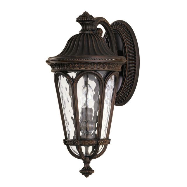 Loops Outdoor IP44 Twin Wall Light Sconce Walnut LED E14 60W Bulb Outside External