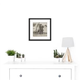 Artery8 Mathew B Brady Ulysses S Grant 8X8 Inch Square Wooden Framed Wall Art Print Picture with Mount in Black - thumbnail 2