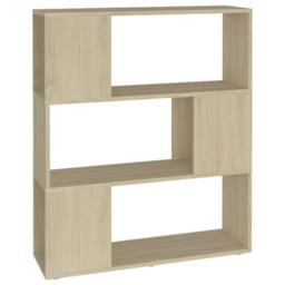 Berkfield Home Book Cabinet Room Divider Sonoma Oak 80x24x94 cm Engineered Wood in Light Tan - Size: 80 x 24 x 94 cm - thumbnail 1