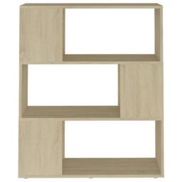 Berkfield Home Book Cabinet Room Divider Sonoma Oak 80x24x94 cm Engineered Wood in Light Tan - Size: 80 x 24 x 94 cm - thumbnail 5