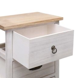Berkfield Home Side Cabinet 35x25x57 cm Paulownia Wood in White - Size: 35 x 25 x 57 cm - thumbnail 5