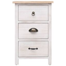 Berkfield Home Side Cabinet 35x25x57 cm Paulownia Wood in White - Size: 35 x 25 x 57 cm - thumbnail 2