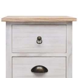 Berkfield Home Side Cabinet 35x25x57 cm Paulownia Wood in White - Size: 35 x 25 x 57 cm - thumbnail 6
