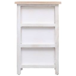 Berkfield Home Side Cabinet 35x25x57 cm Paulownia Wood in White - Size: 35 x 25 x 57 cm - thumbnail 3